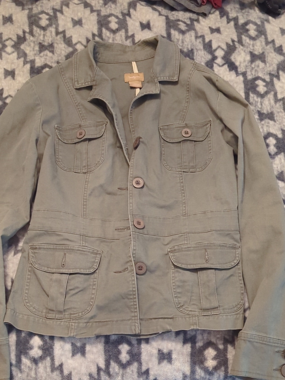 Forever 21 Olive Green Jacket with Pink Label